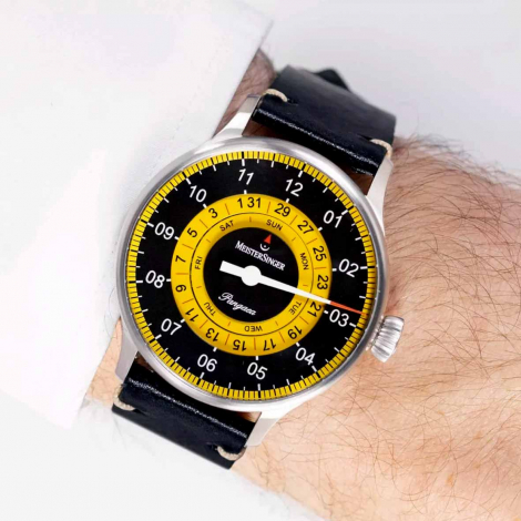 Montre MeisterSinger Pangaea Day Date Noir-Jaune