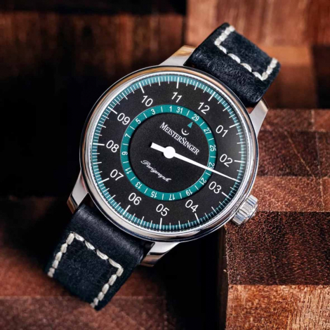 Montre MeisterSinger Perigraph - Noir & Vert