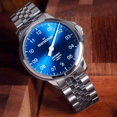 Montre MeisterSinger Unomat - Bleu