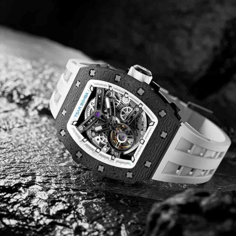 Montre Tsar Bomba - Elemental Series - Blanc - Carbon Fiber Automatic Watch