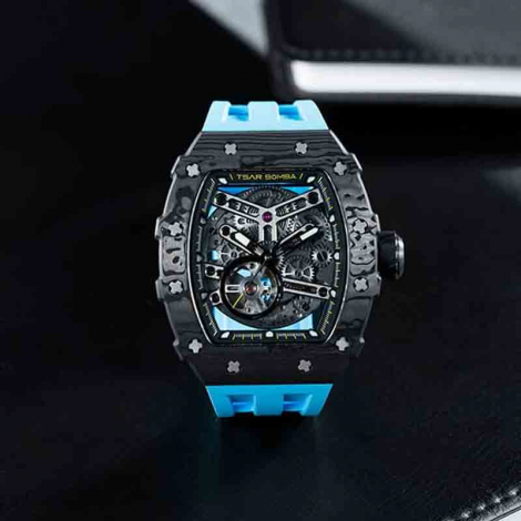 Montre Tsar Bomba - Elemental Series - Bleu -Carbon Fiber Automatic Watch