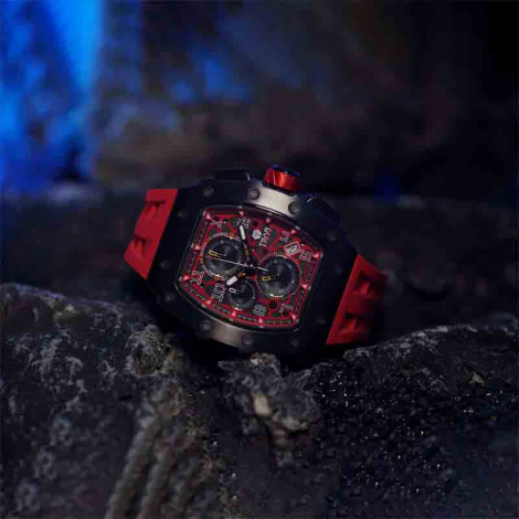 Montre Tsar Bomba - Elemental Series - Quartz - Calendrier - Rouge