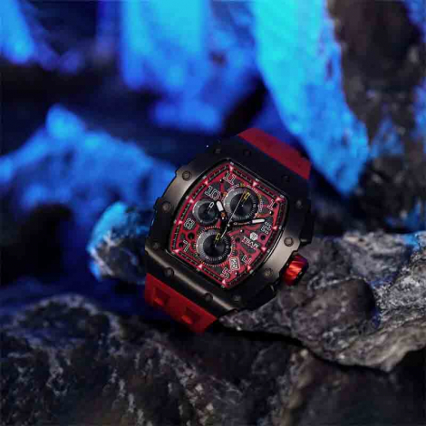 Montre Tsar Bomba - Elemental Series - Quartz - Calendrier - Rouge