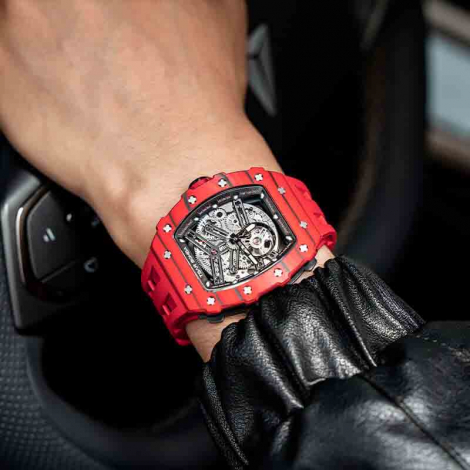 Montre Tsar Bomba - Elemental Series - Rouge - Carbon Fiber Automatic Watch