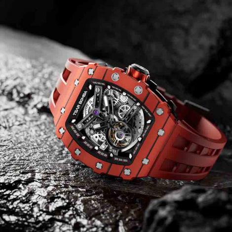 Montre Tsar Bomba - Elemental Series - Rouge - Carbon Fiber Automatic Watch