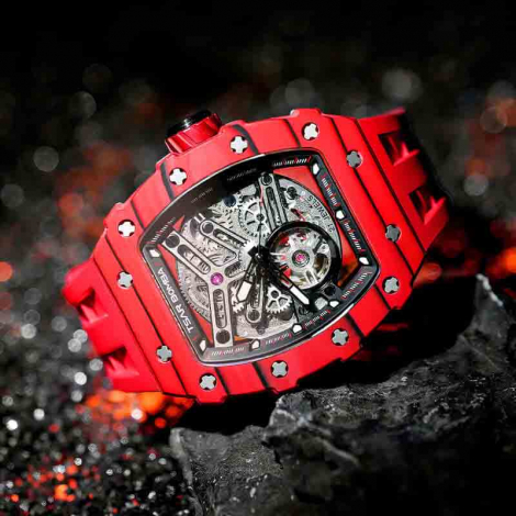 Montre Tsar Bomba - Elemental Series - Rouge - Carbon Fiber Automatic Watch