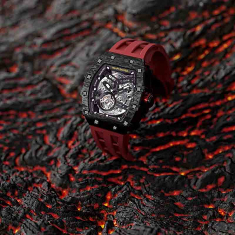 Montre Tsar Bomba - Elemental Series - Rouge - Carbon Fiber Automatic Watch