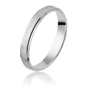 Alliance 18 carats en Or Blanc large de 3.5 mm-Amandine- 1181
