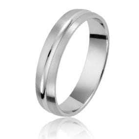 Alliance 18 carats en Or Blanc large de 3.5 mm-Caprice- 4530
