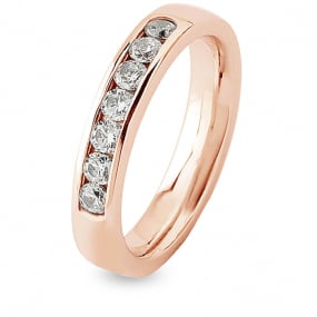 Alliance 7 diamants Prestige serti rail 0.81 ct en Or Rose -  - Chizuko
