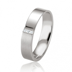 Alliance argent diamant large de 4.5 mm Ariella - 08083

