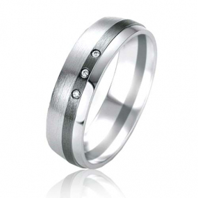 Alliance B. & white 5.4 mm  5.4 mm Or et Ruthenium diamant - Venus -07157
