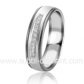 Alliance B. & white 5.5 mm  5.5 mm Or et Ruthenium diamant - Ocane -06311
