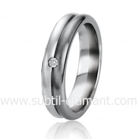 Alliance B. & white 5.5 mm  5.5 mm Or et Ruthenium diamant - Rosemary -06301
