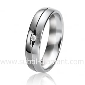 Alliance B. & white 5 mm  5 mm Or et Ruthenium diamant - Giulia -06303
