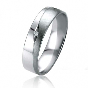 Alliance B. & white 5 mm  5 mm Or et Ruthenium diamant - Louna -07163
