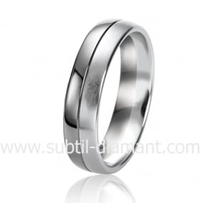 Alliance B. & white 5 mm  5 mm Or et Ruthenium  - Lune -06304
