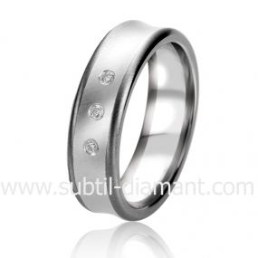 Alliance B. & white 6 mm  6 mm Or et Ruthenium diamant - Celestis -06315
