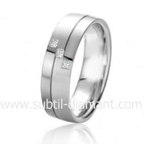 Alliance B. & white 6 mm  6 mm Or et Ruthenium diamant - Klianne -06325
