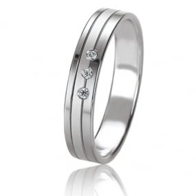 Alliance Basic Light 4 mm4 mm Or Blanc diamant Justine - 05667
