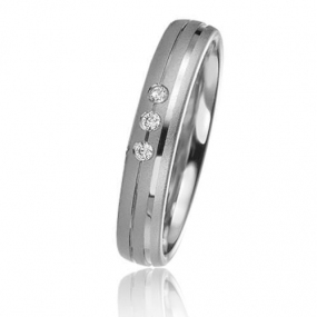 Alliance Basic Light 4 mm4 mm Platine 950 diamant Agathe - 05633PT
