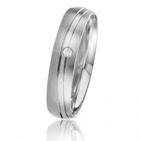 Alliance Basic Light II 4.5 mm 4.5 mm Platine 950 diamant - Elodie -04239PT
