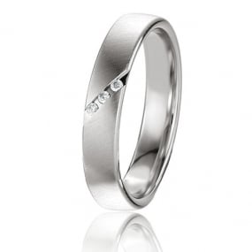 Alliance Basic Light II 4 mm 4 mm Or Blanc diamant - Kyana -04227
