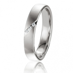 Alliance Basic Light II 4 mm 4 mm Platine 950 diamant - Adeline -04227PT
