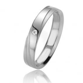 Alliance Basic Light II 4 mm 4 mm Platine 950 diamant - Adrielle -04205PT
