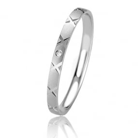 Alliance Basic Light Slim 2 mm 2 mm Or Blanc diamant Exquise-04317