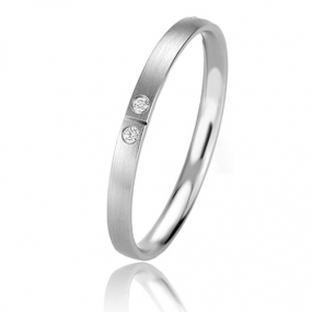 Alliance Basic Light Slim 2 mm 2 mm Or Blanc diamant Oxana-04329