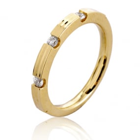 Alliance diamant 0.15 ct en Or Jaune et diamants  6 Isabella - 7BRS2403D 
