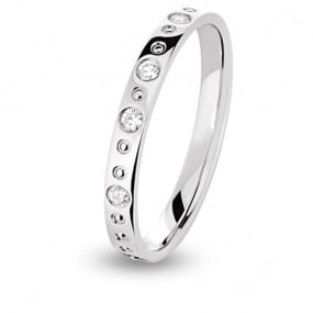 Alliance diamant Filante demi tour Or Blanc - 0.2 ct - Amoureuse - 13020020G