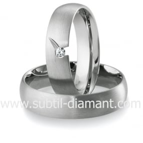 Alliance diamant Inspiration en Or Blanc et diamants 5.5 mm 6 Barbara - 04121 
