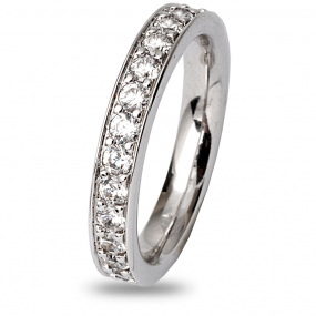 Alliance diamant tour complet serti grains 1.25 ct  en Or Blanc  - Charme
