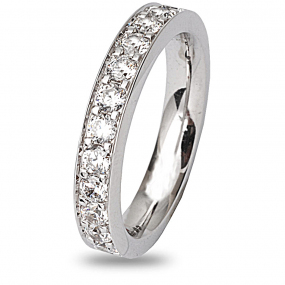 Alliance diamant tour complet serti grains 1.50 ct  en Or Blanc  - Lune
