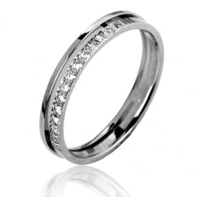 Alliance diamants 0.10 ct en Or Blanc et diamants 3.2 mm 6 Leya - 7BEV200WD 
