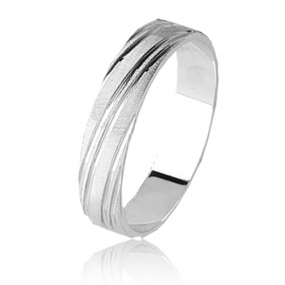 Alliance en or 18 carats en Or Blanc large de 3 mm-Lise- 1034
