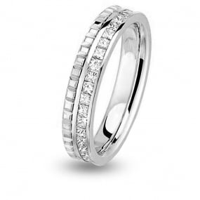 Alliance Nikki Princesse 1/2 Tour Or Blanc - 0.44 ct - Manava - 1518.0044G