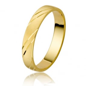 Alliance Orest en or 18 carats en Or Jaune large de 3 mm-Edora- 1033-18ct
