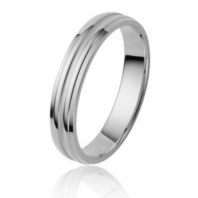 Alliance Orest en or de 18 carats en Or Blanc large de 3.5 mm-Emeline- 4298-18ct
