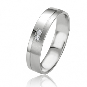 Alliance Slimline 4.5 mm 4.5 mm Or Blanc diamant - Violaine - 07139
