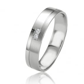 Alliance Slimline 4.5 mm 4.5 mm Platine 950 diamant - Julianne - 07139PT
