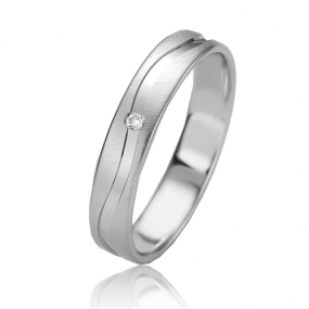 Alliance Slimline 4 mm 4 mm Or Blanc diamant - Estelle - 07131
