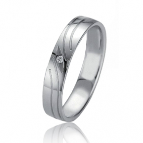 Alliance Slimline 4 mm 4 mm Platine 950 diamant - Alize - 07133PT
