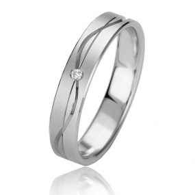 Alliance Slimline 4 mm 4 mm Platine 950 diamant - Aurlia - 07135PT
