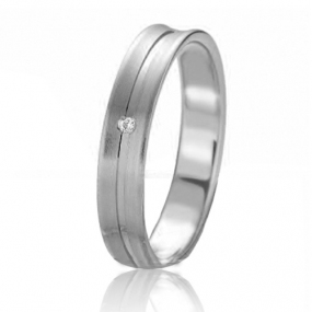 Alliance Slimline 4 mm 4 mm Platine 950 diamant - Mahly - 07129PT
