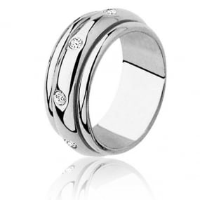 Alliance tournante sertie de diamants 0.28 ct or blanc Or Blanc - 0.28 ct - Floriane - DINARD8BTSG