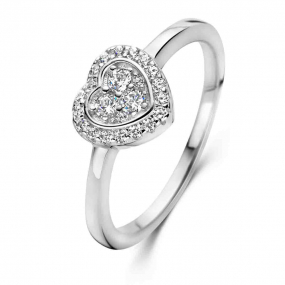 Bague argent coeur pavage de zirconium - Naiomy Silver - Hansa