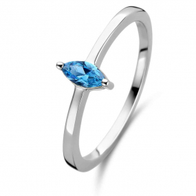 Bague Argent sertie de zirconium bleu - Naiomy Silver - Femme - Hannah - B1B16